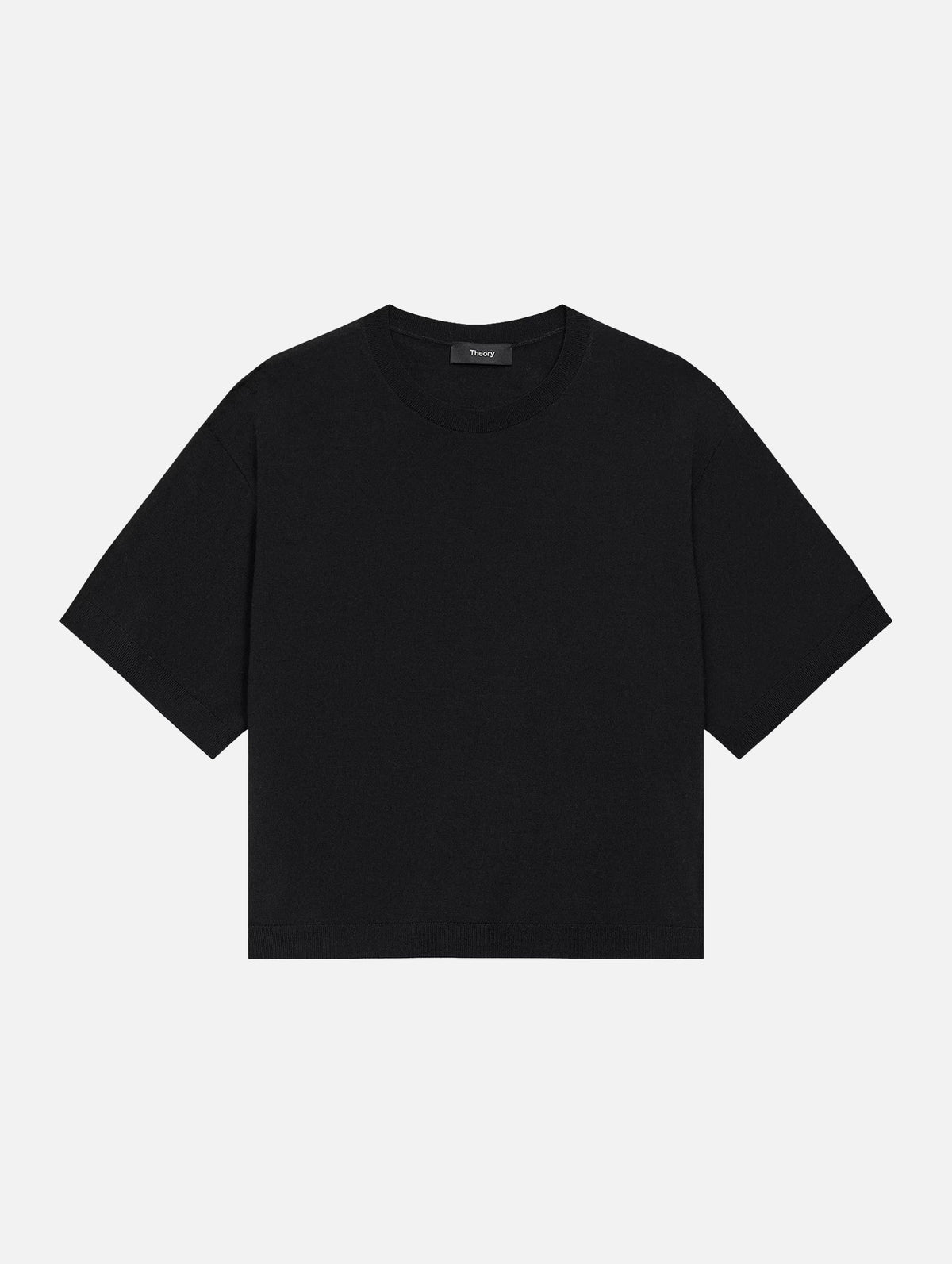 Boxy Regal Wool Tee in Black