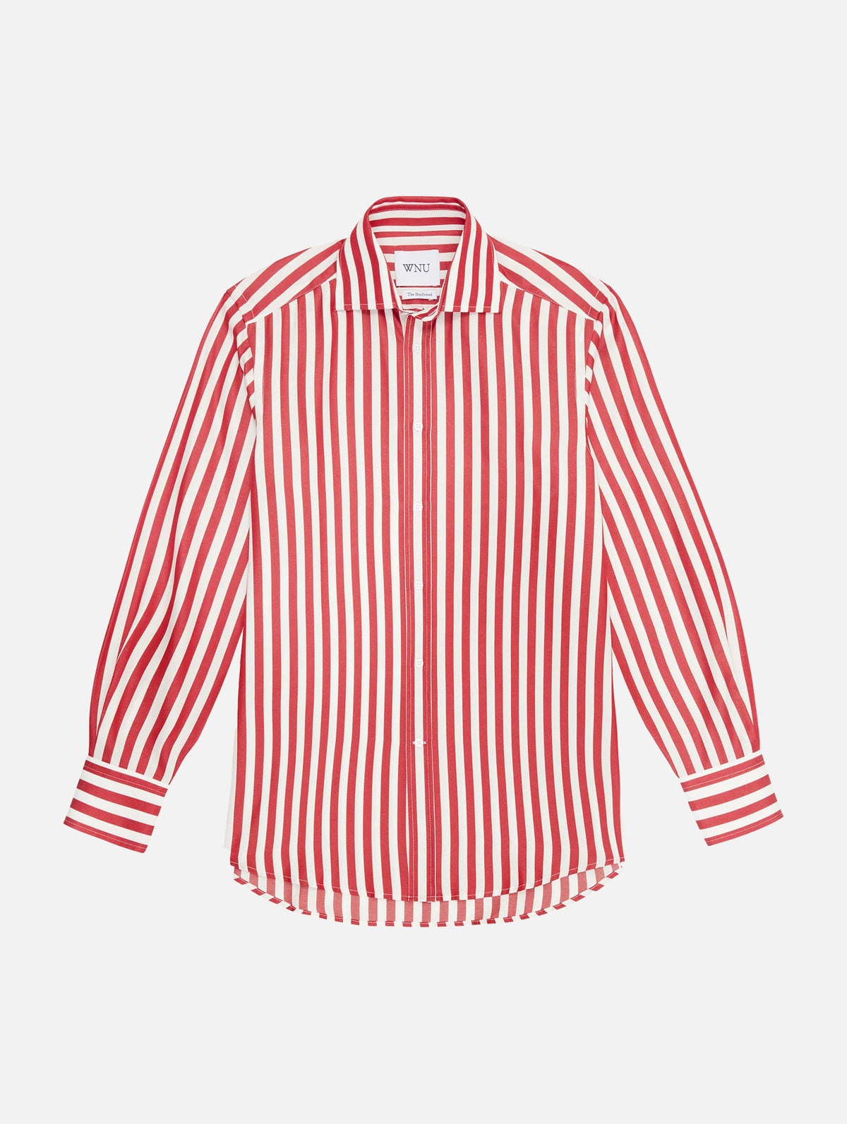 The Boyfriend Shirt in Maple Red Stripe