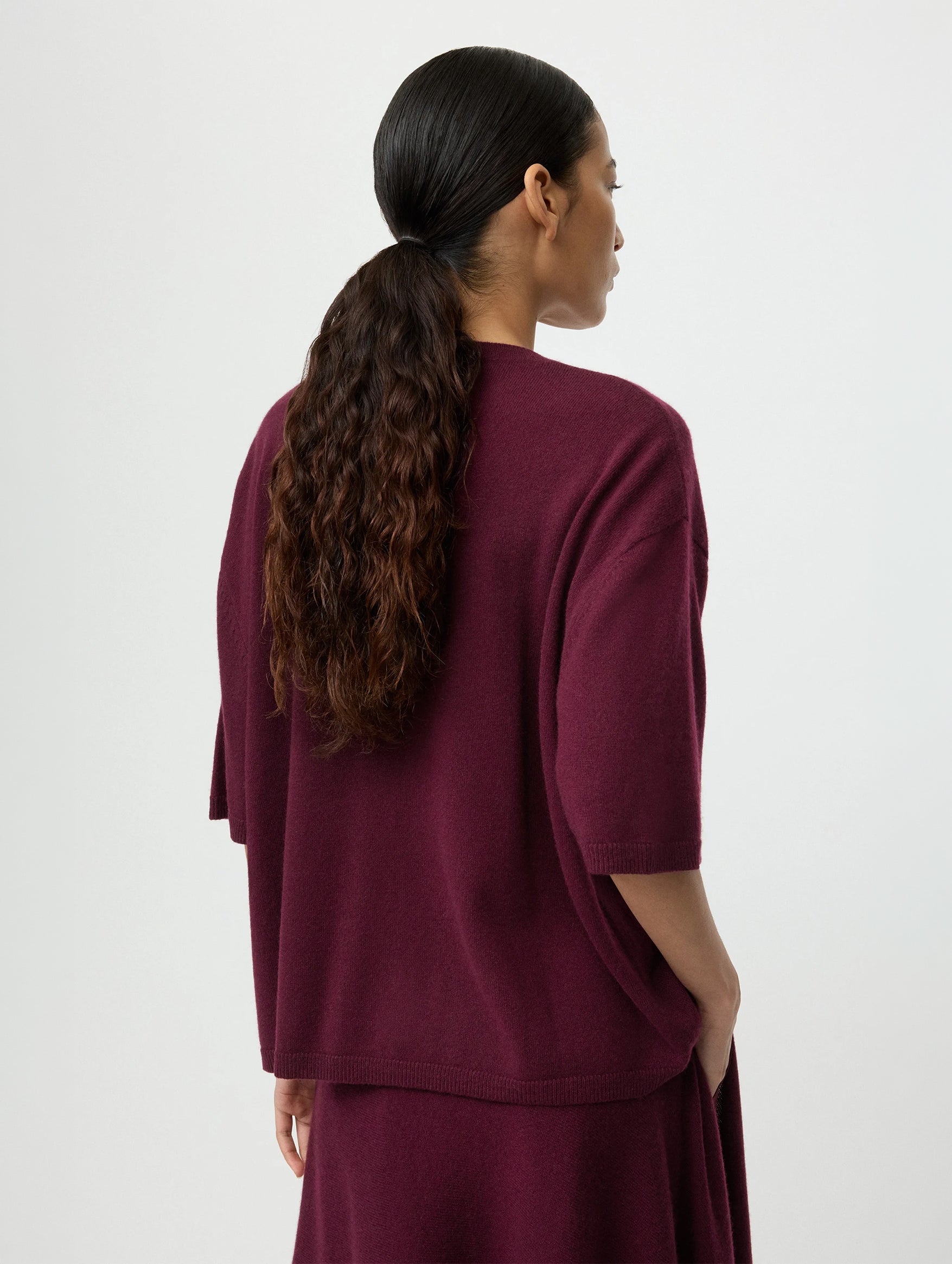 Boyfriend Tee in Bordeaux