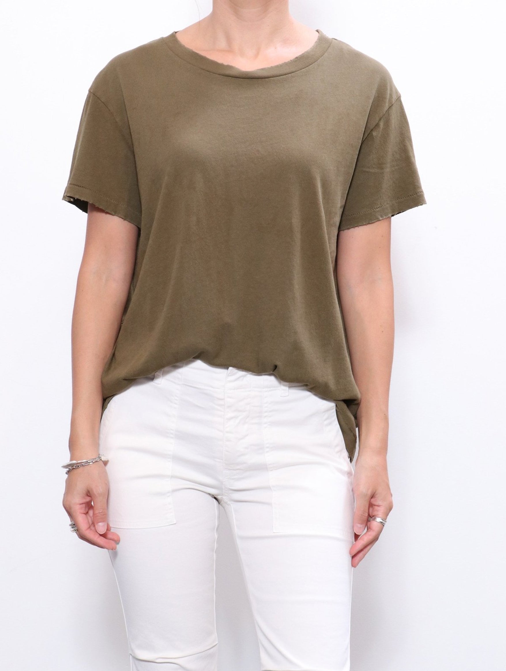 Brady Cotton Tee in Army Green
