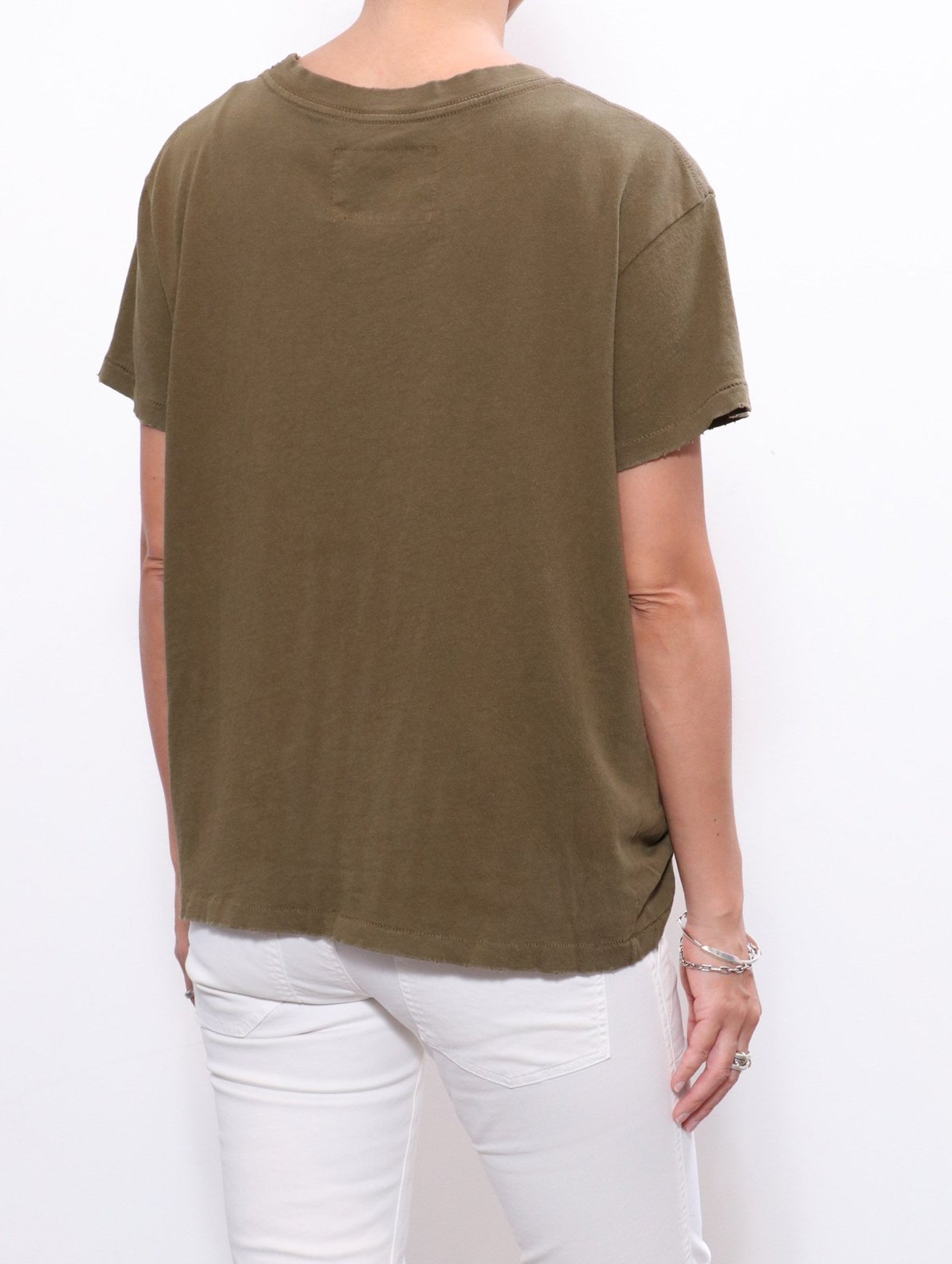Brady Cotton Tee in Army Green