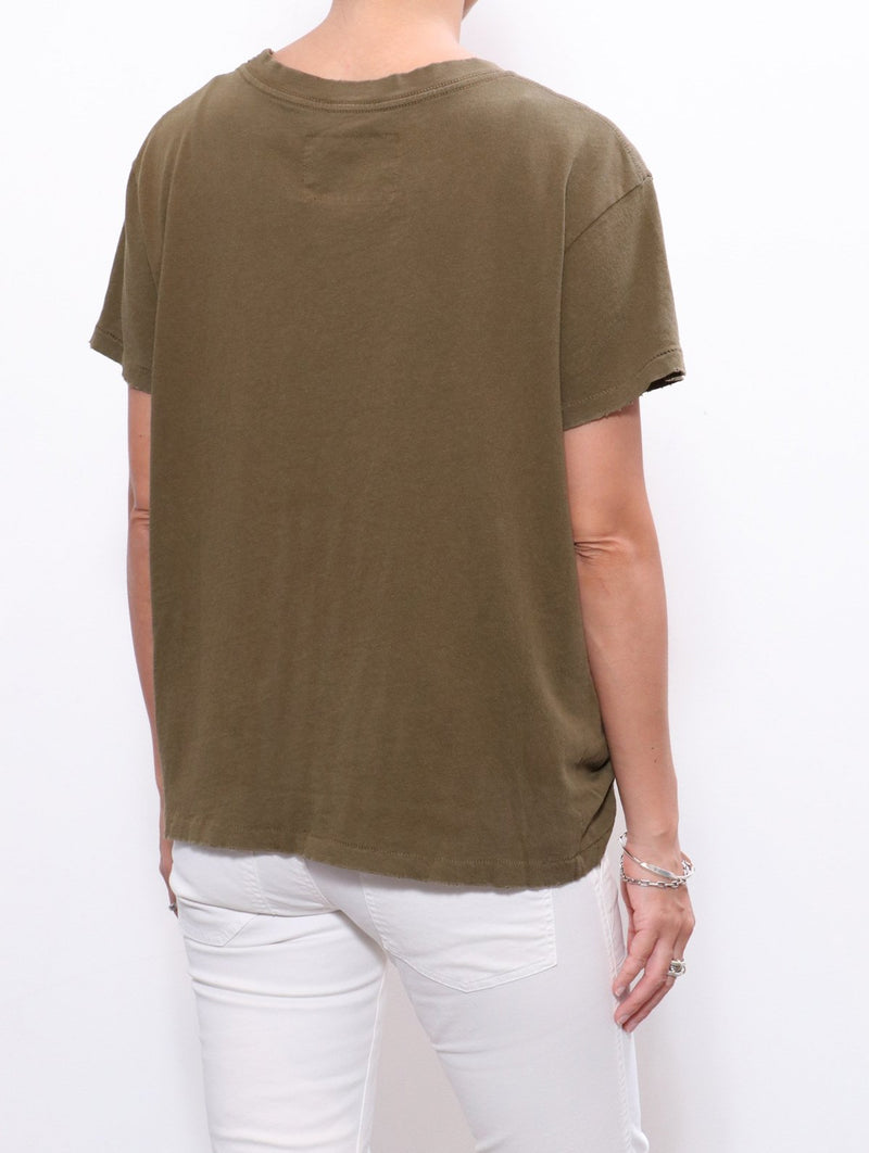 Brady Cotton Tee in Army Green