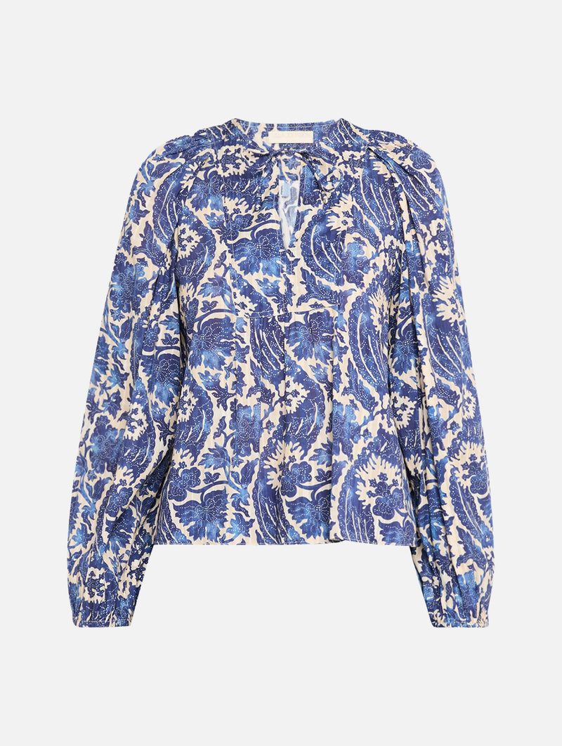 Brea Long Sleeve Blouse in Ocean