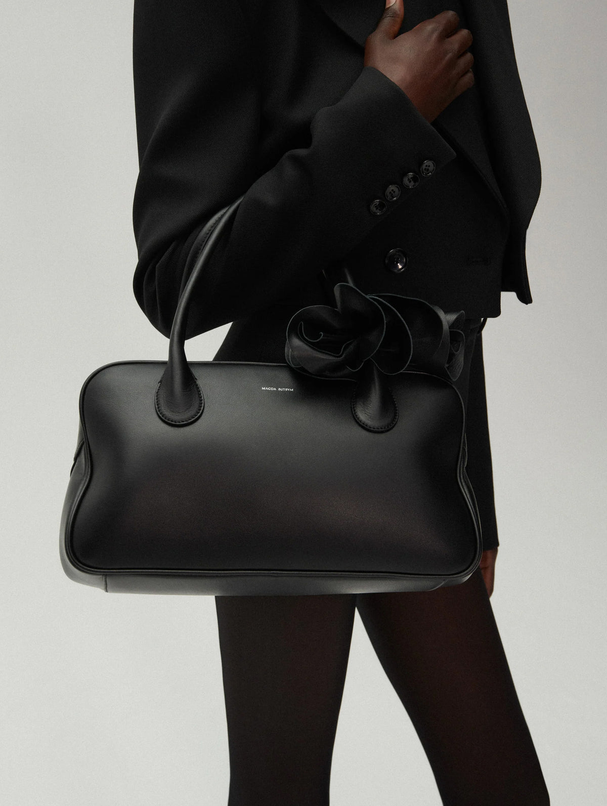 Brigitte Bag in Black Leather and Silver