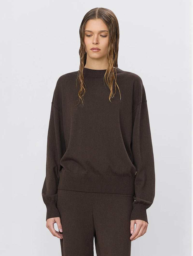 Brock Cotton Cashmere Sweater in Mushroom