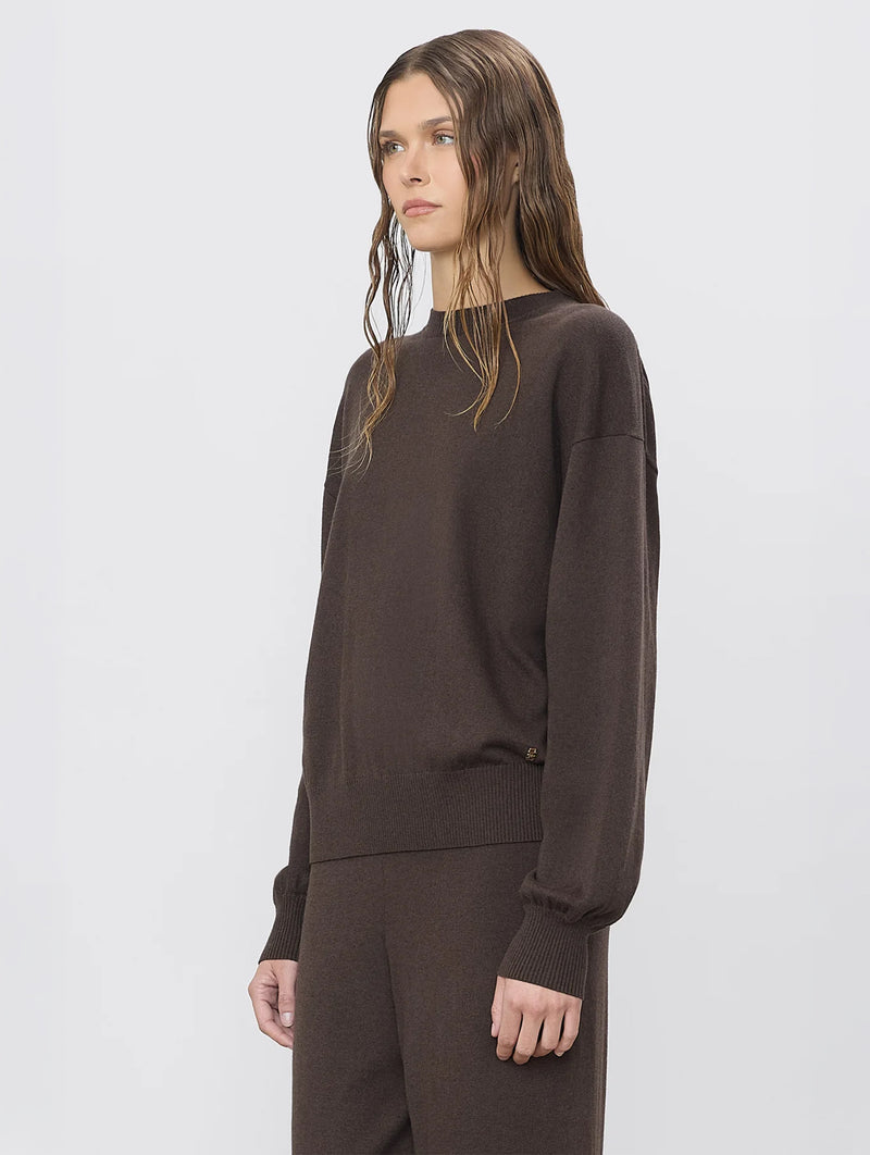 Brock Cotton Cashmere Sweater in Mushroom