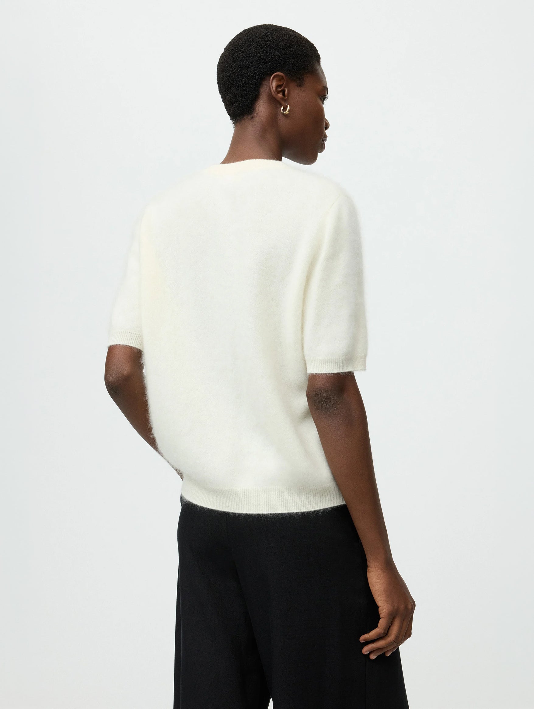 Brushed Short Sleeve in Feather White