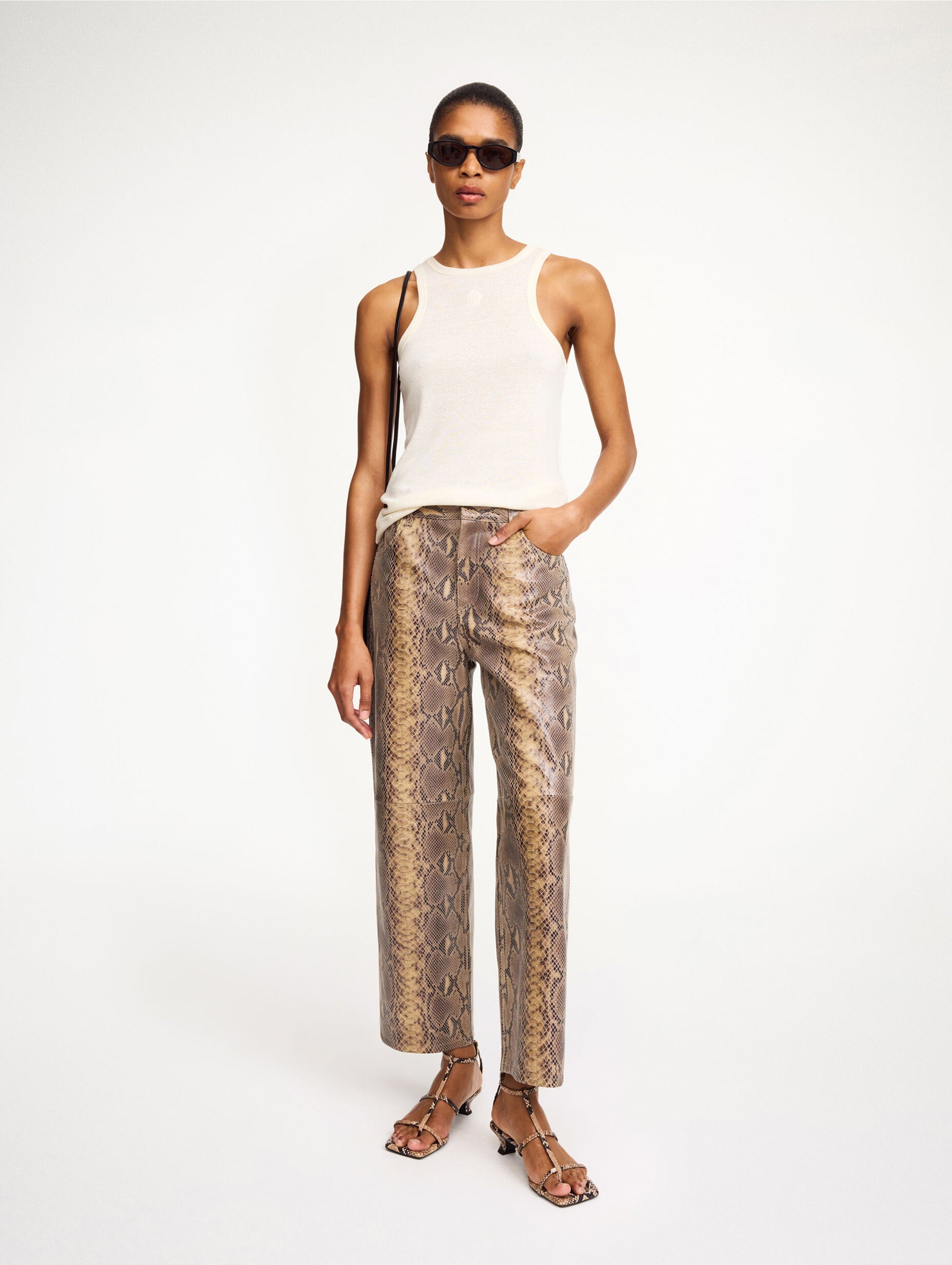 Cailys Leather Trousers in Snake