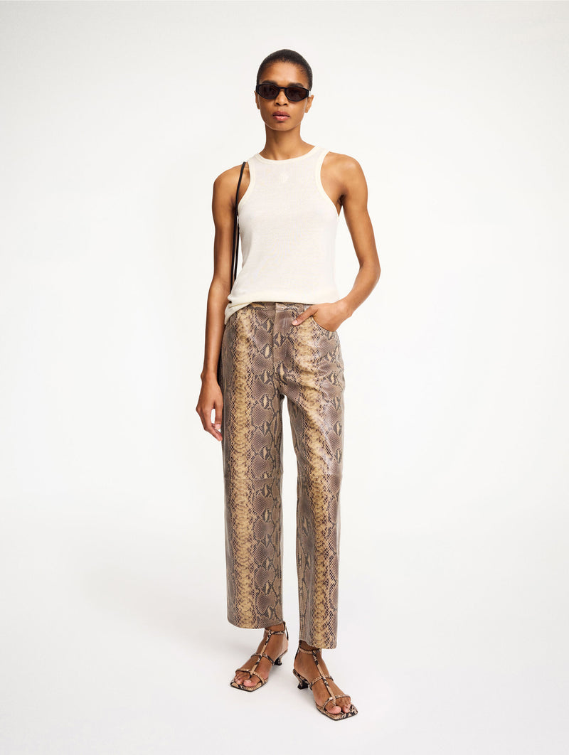 Cailys Leather Trousers in Snake