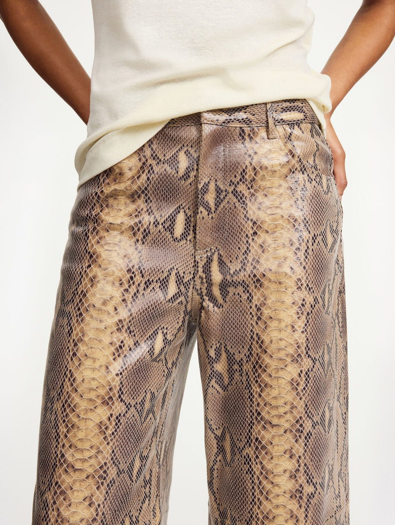 Cailys Leather Trousers in Snake