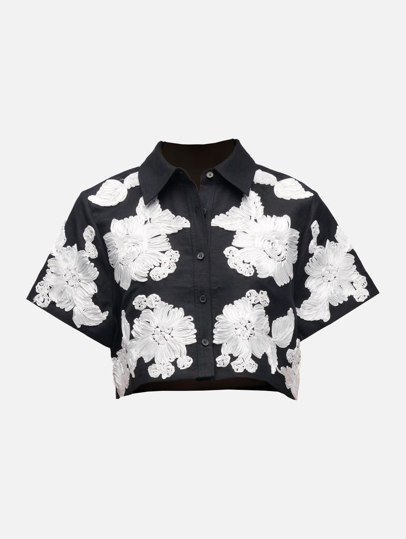 Callie Camp Shirt in Black Multi