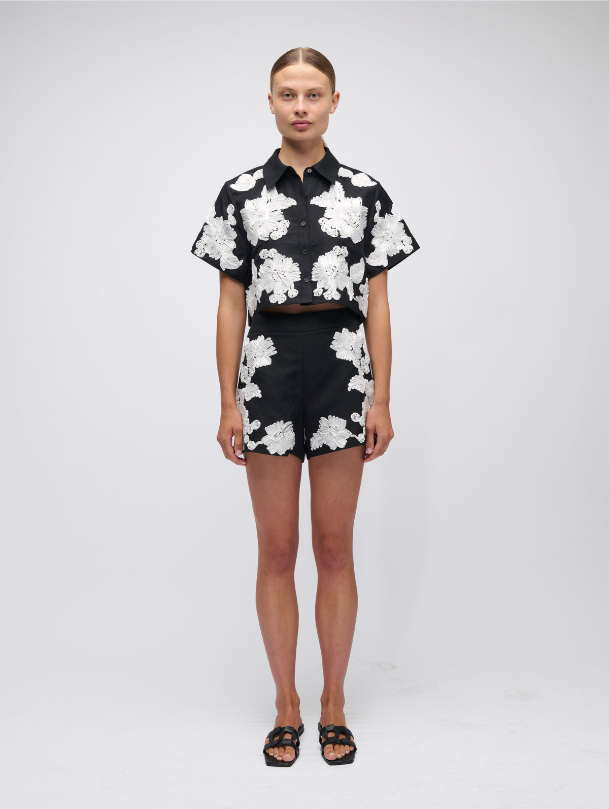 Callie Camp Shirt in Black Multi