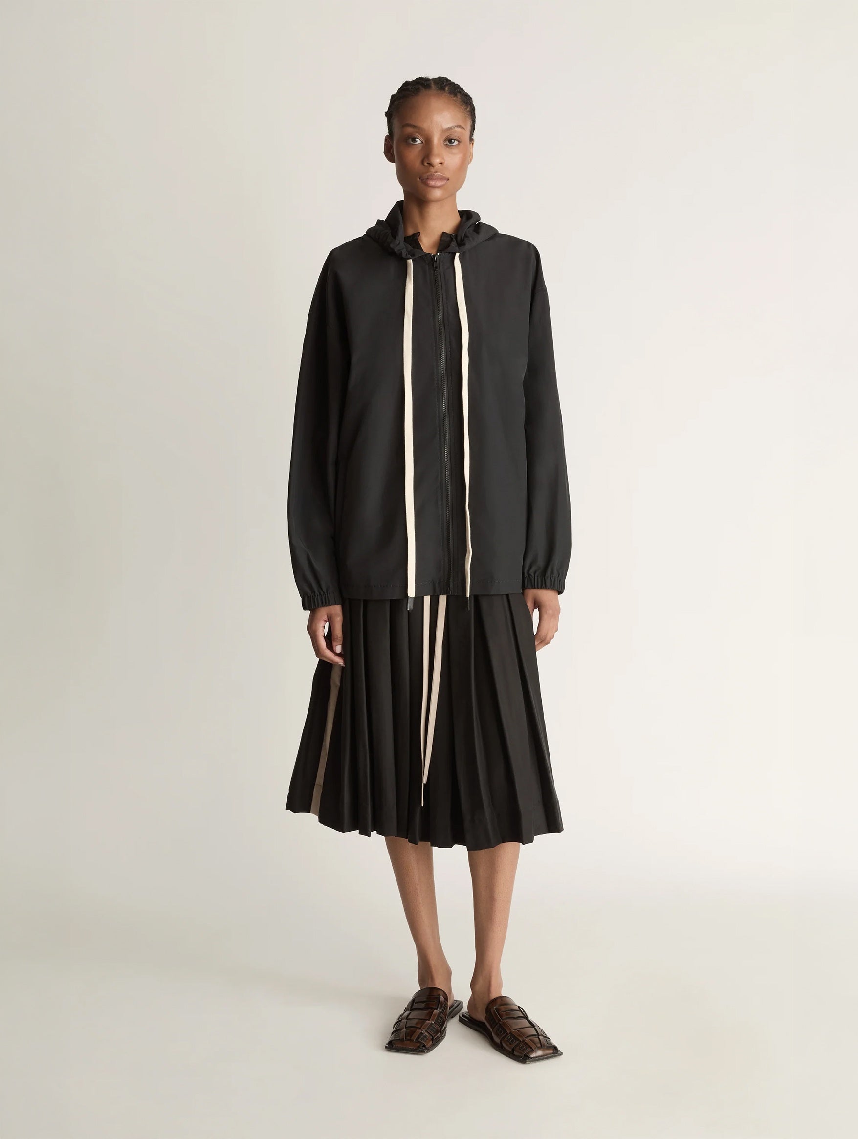 Callum Hooded Jacket in Black