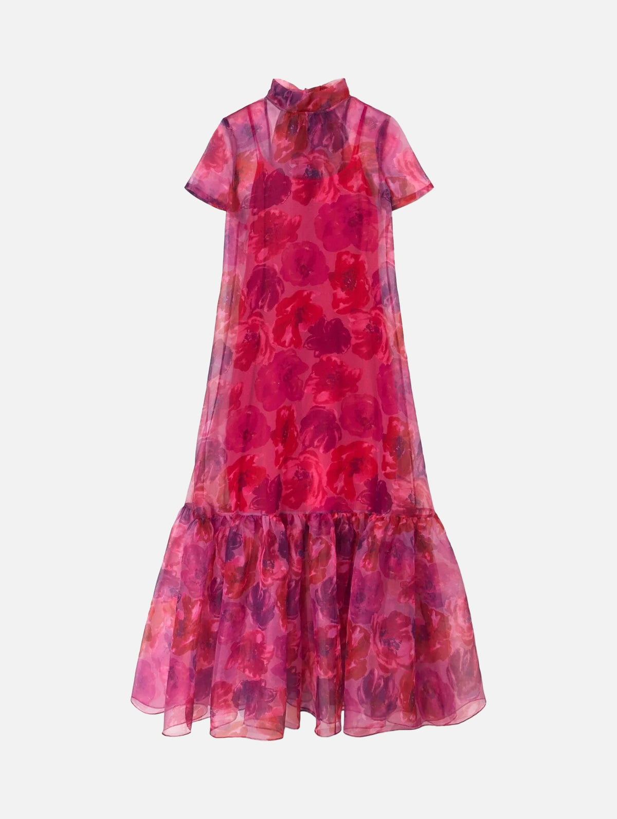 Calluna Dress in Magenta Painted Floral