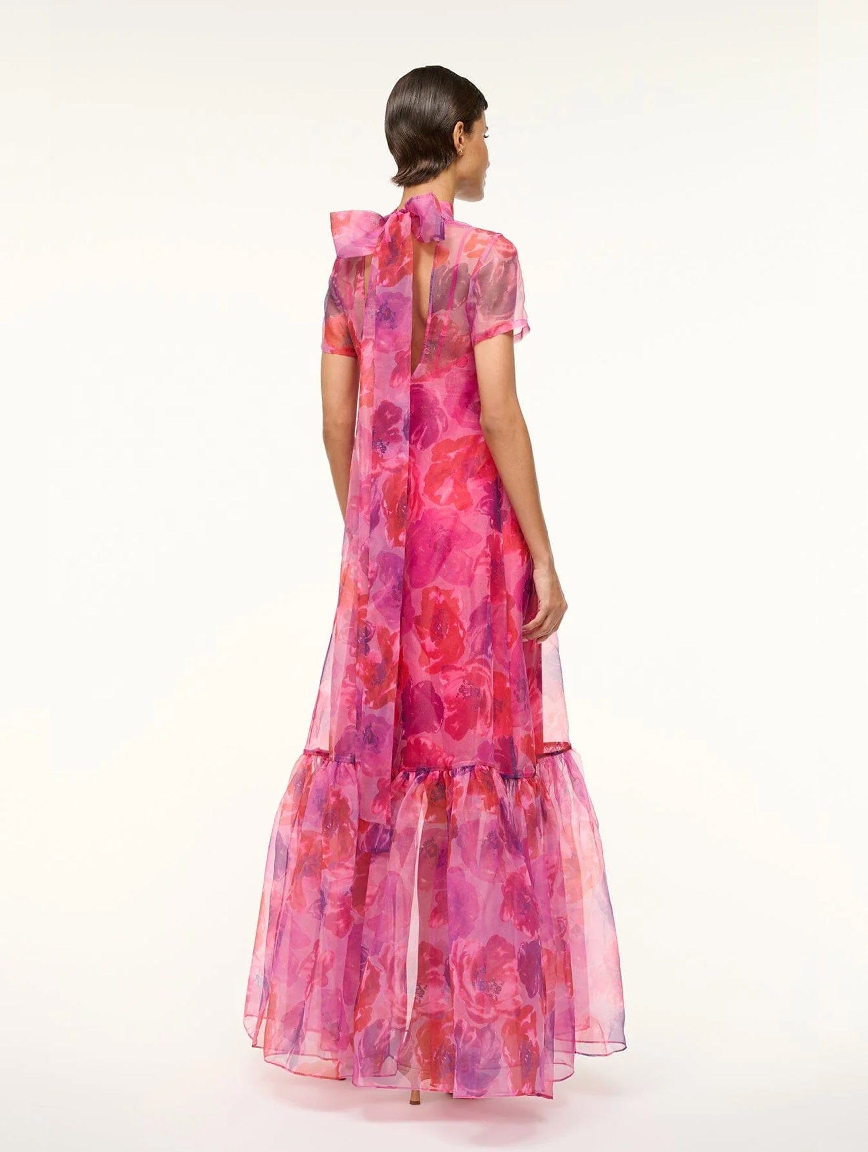 Calluna Dress in Magenta Painted Floral