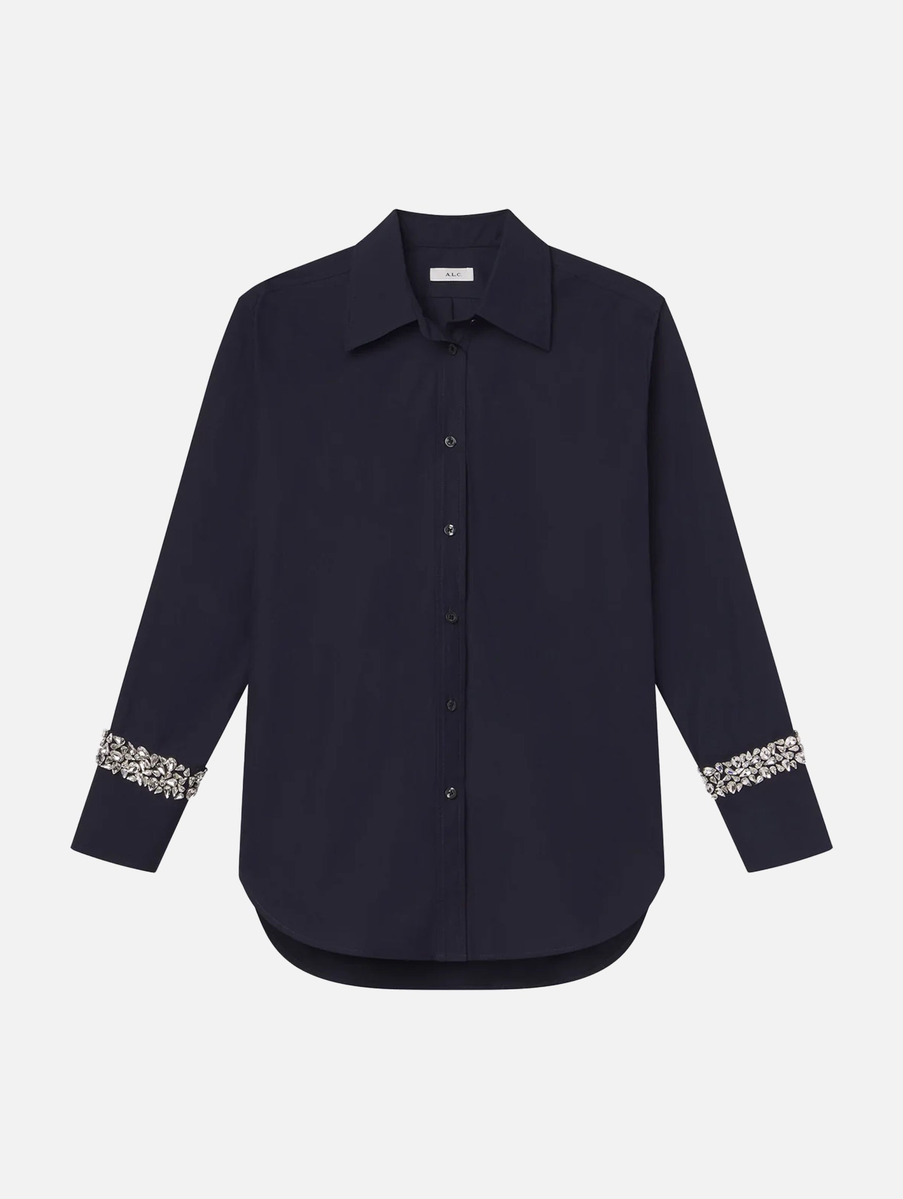 Calvin Embellished Sleeve Shirt in Maritime Navy