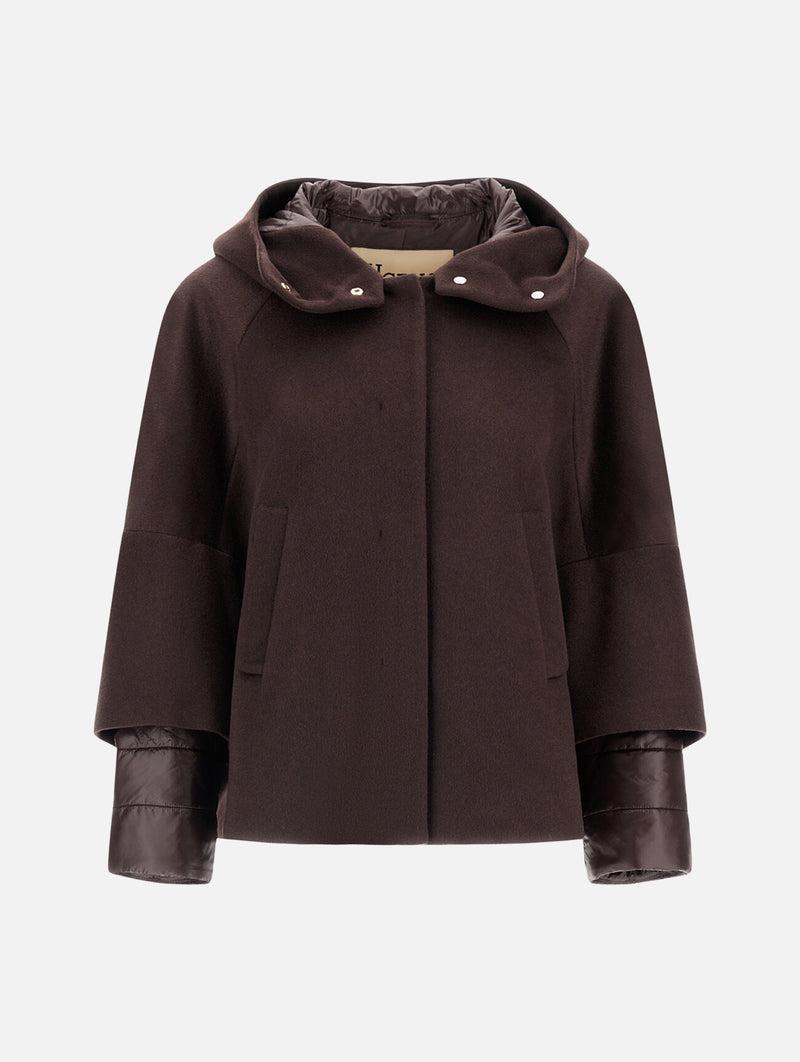Cape in Cashmere and Nylon Ultralight in Dark Chocolate
