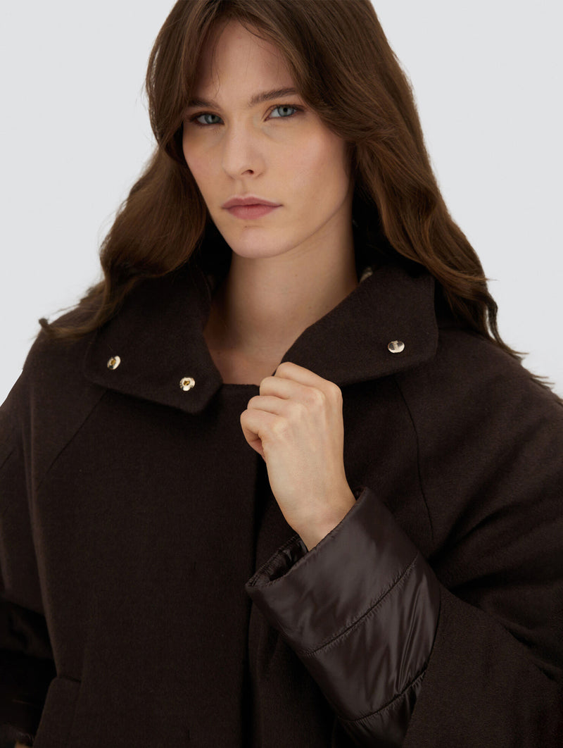 Cape in Cashmere and Nylon Ultralight in Dark Chocolate