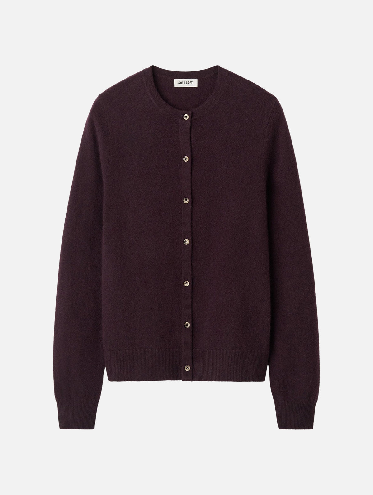 Classic Cashmere Cardigan in Midnight Plum