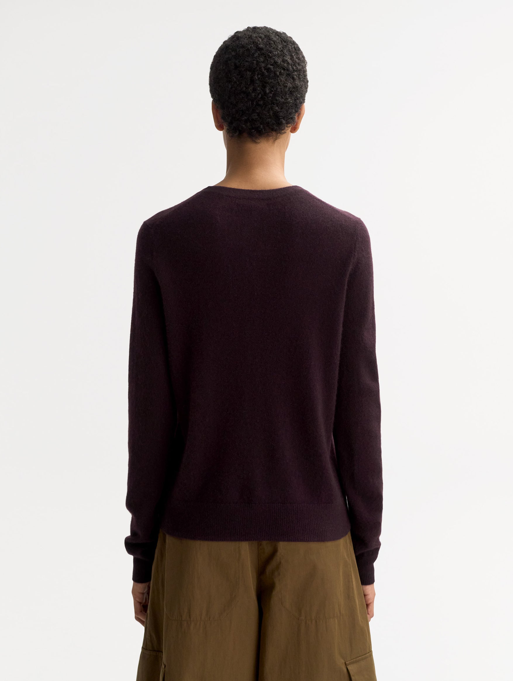 Classic Cashmere Cardigan in Midnight Plum
