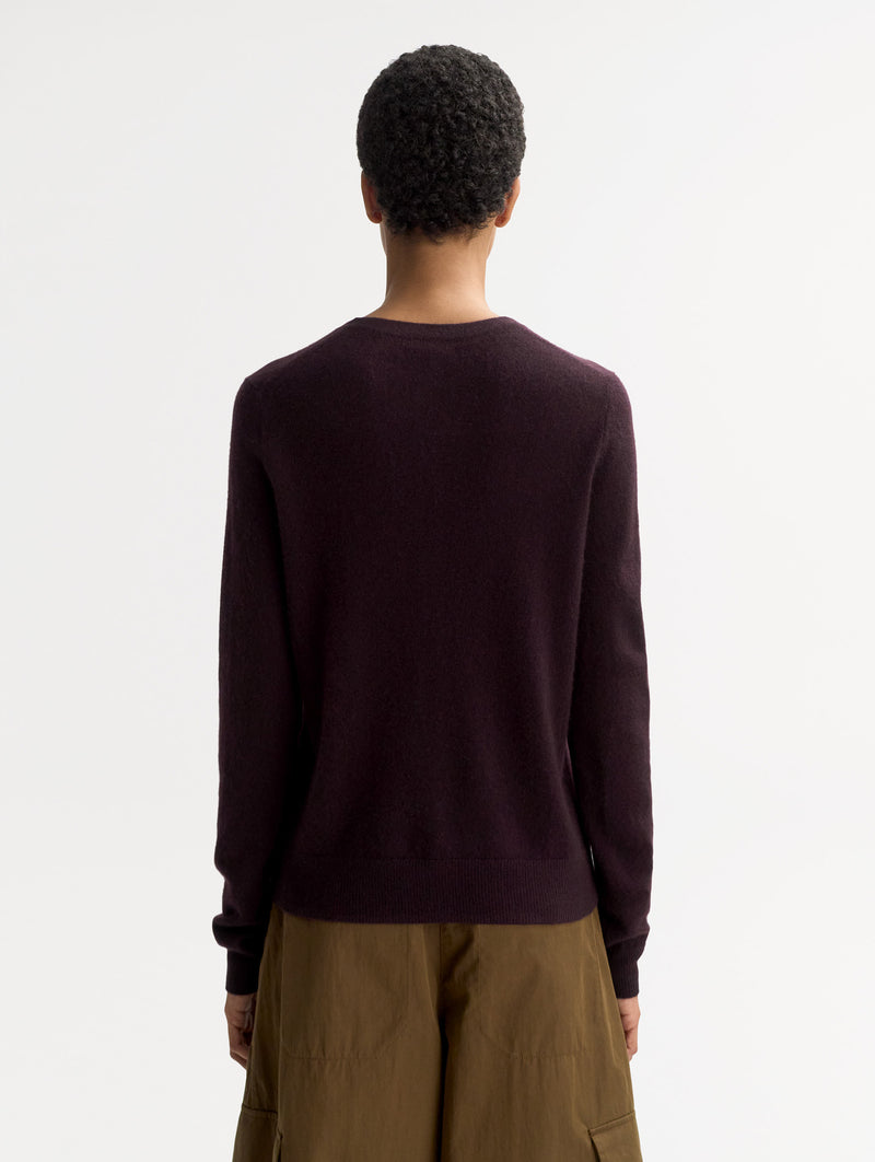 Classic Cashmere Cardigan in Midnight Plum