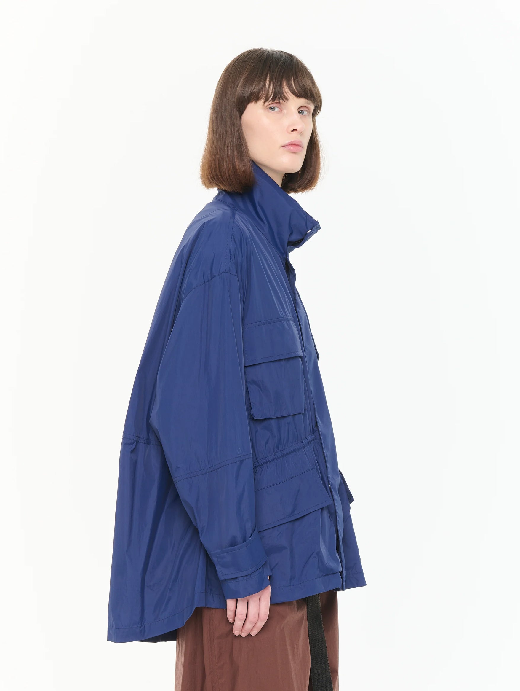 Nylon Cargo Jacket in Cobalt Blue