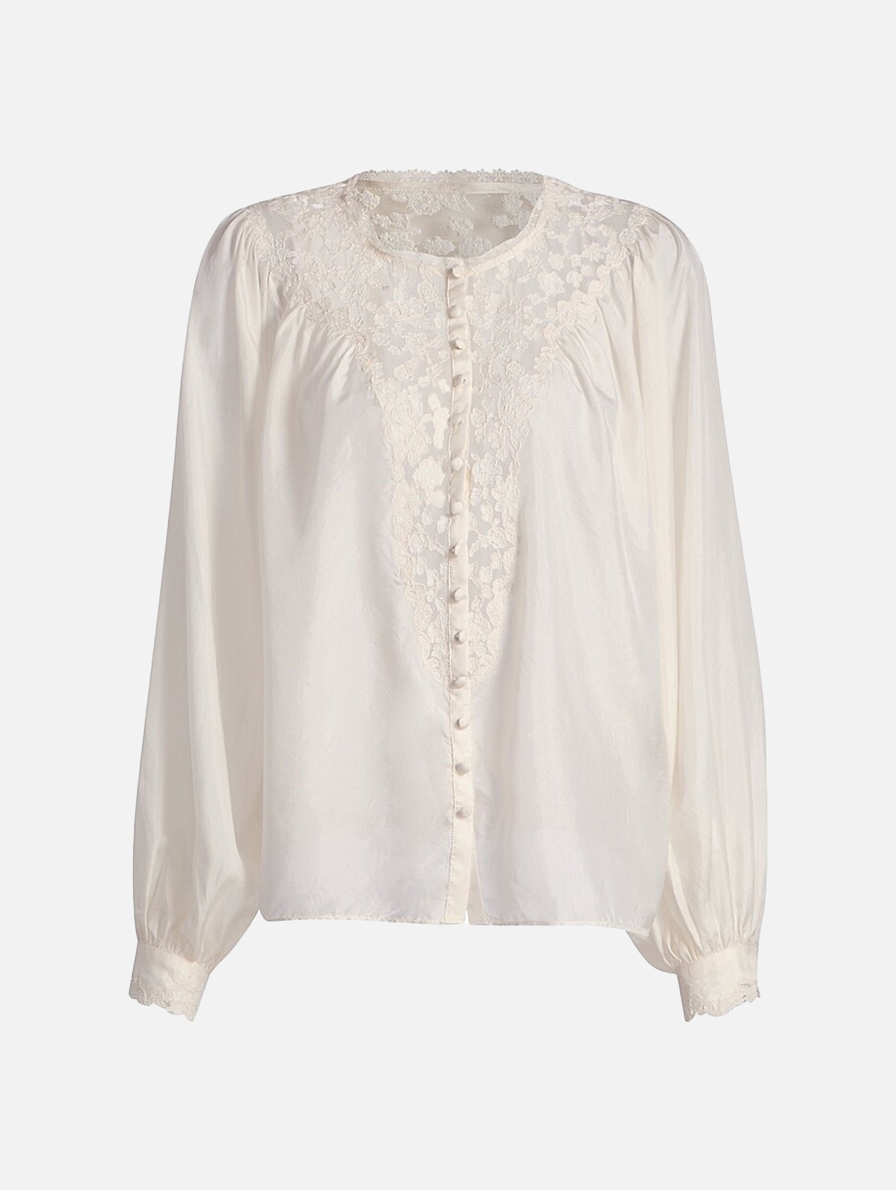 Carine Silk Top in Ivory