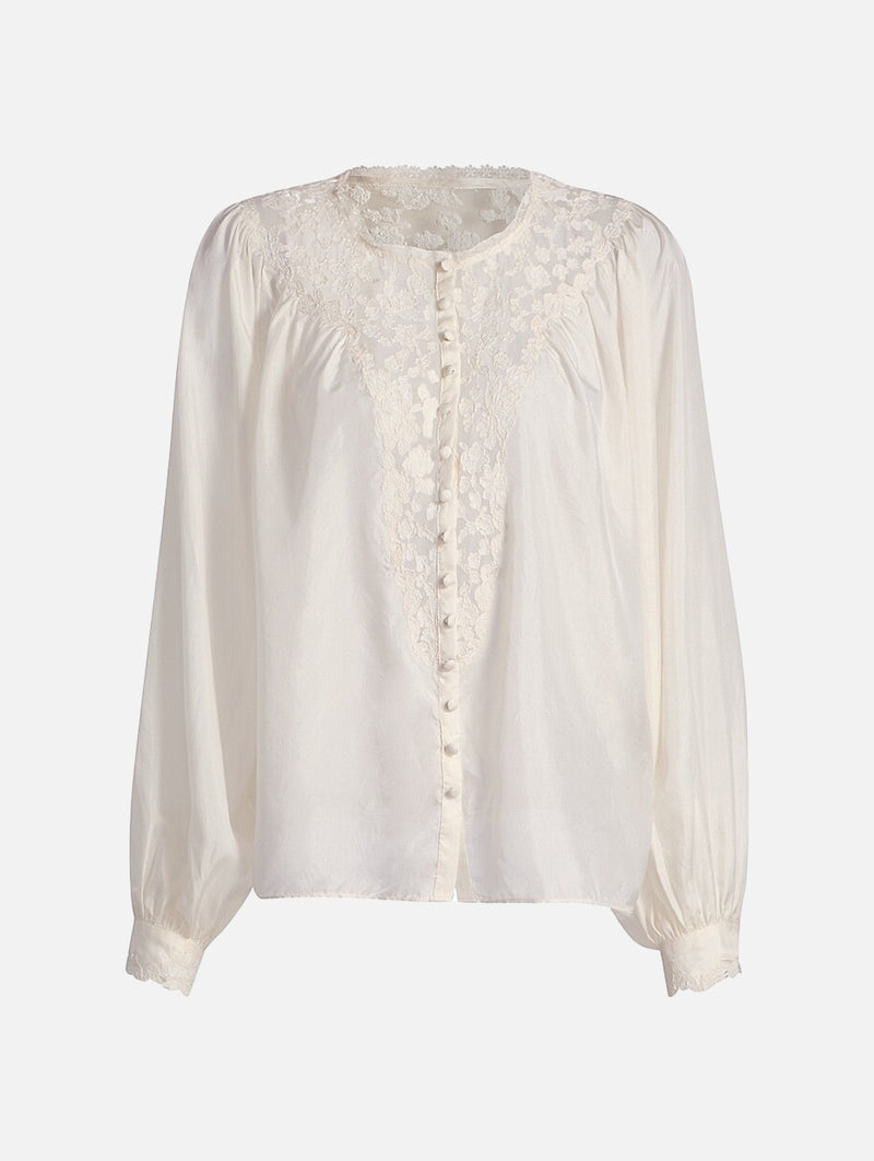 Carine Silk Top in Ivory