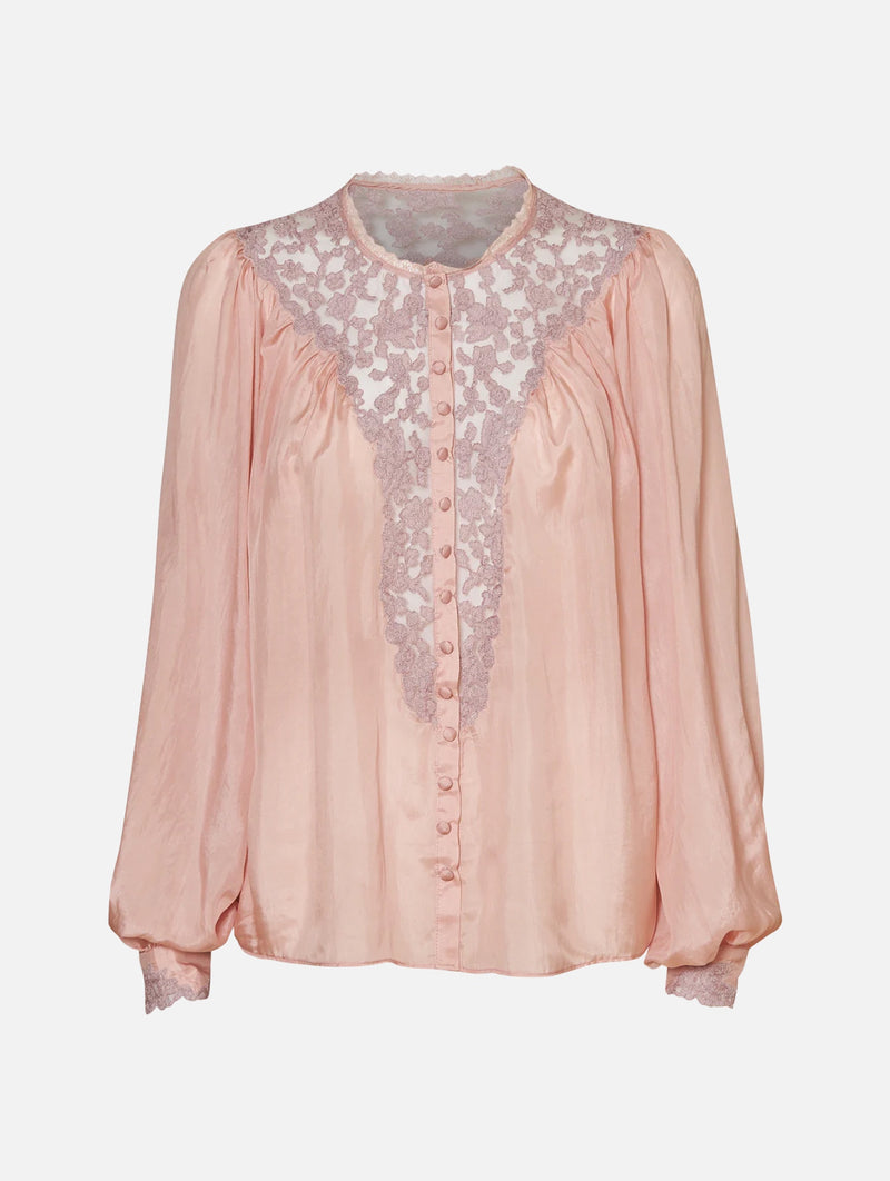 Carine Silk Top in Pink Nude