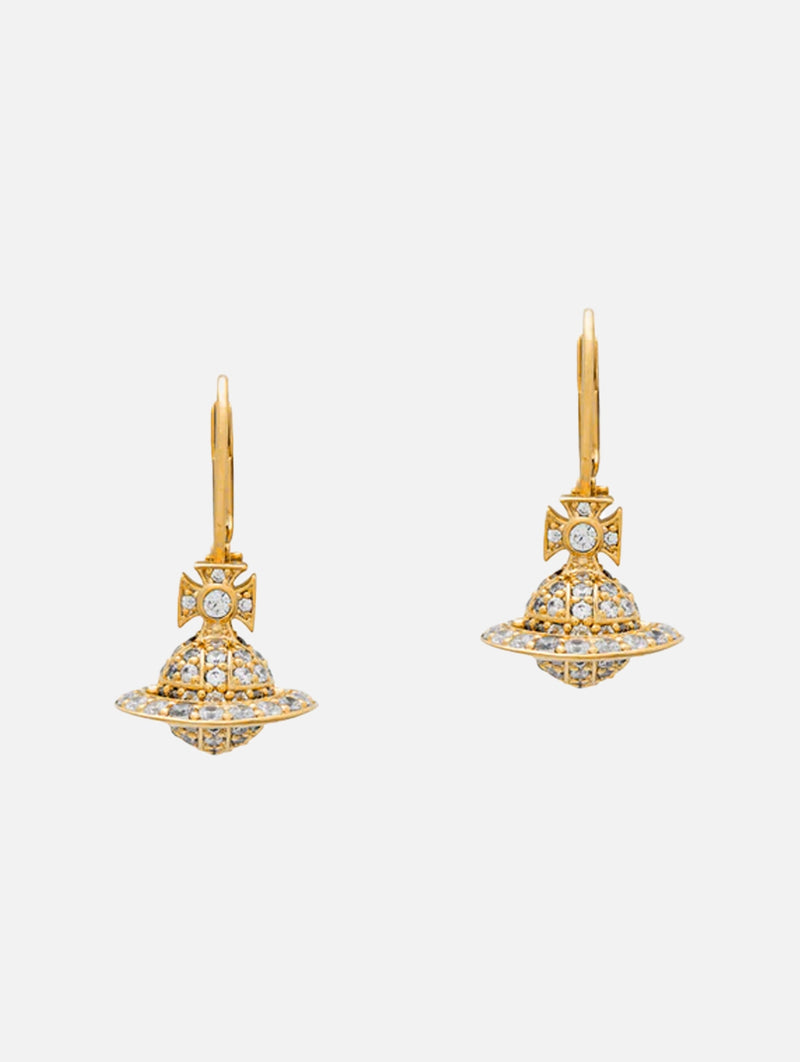 Carmela Drop Earrings in Gold / White CZ