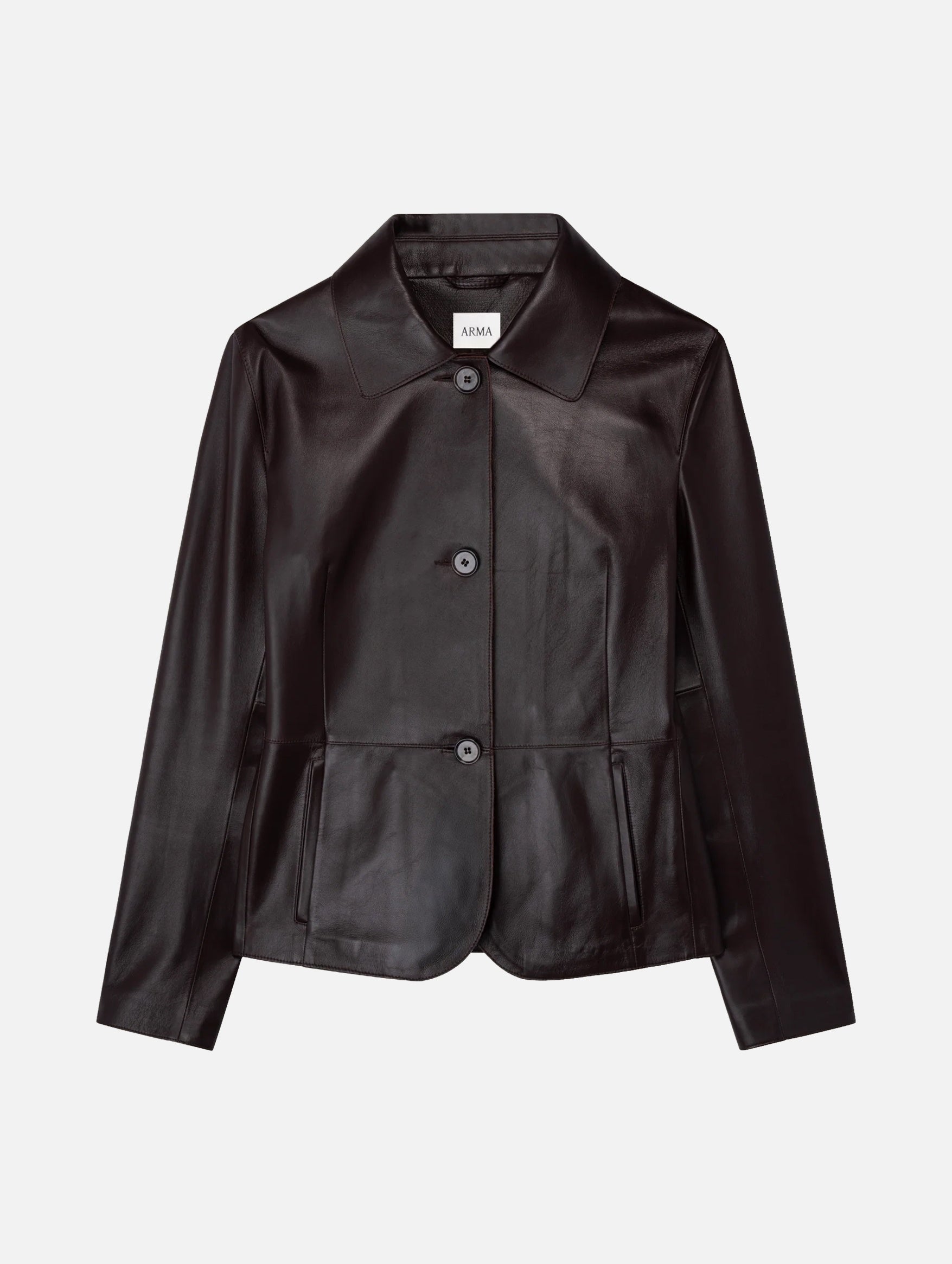 Carmen Leather Jacket in Coffee Bean