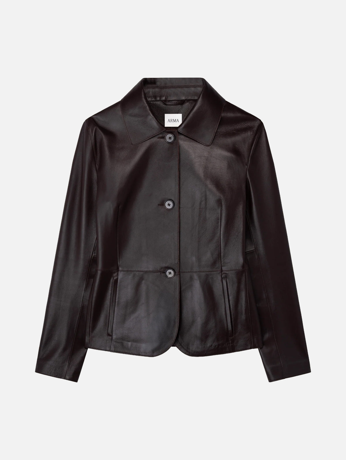 Carmen Leather Jacket in Coffee Bean