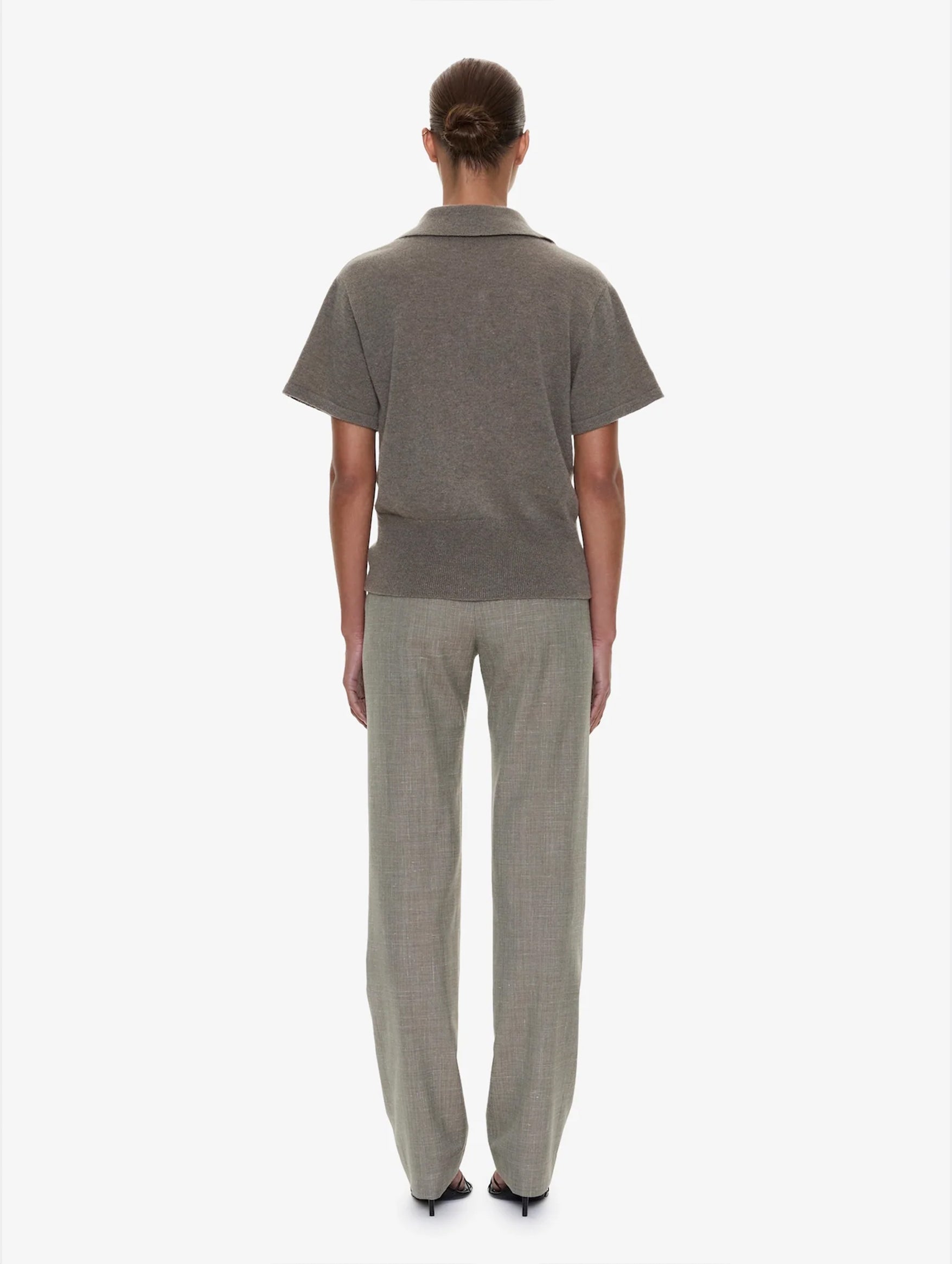 Cashmere Knit Polo in Ash