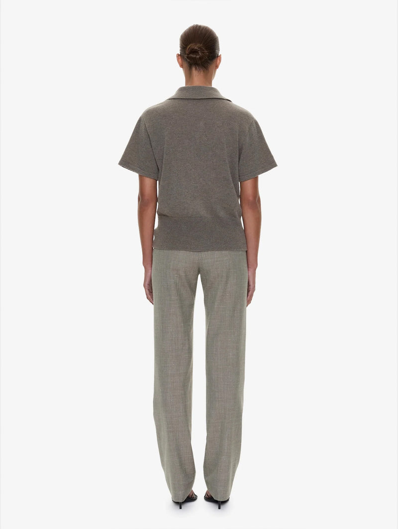 Cashmere Knit Polo in Ash