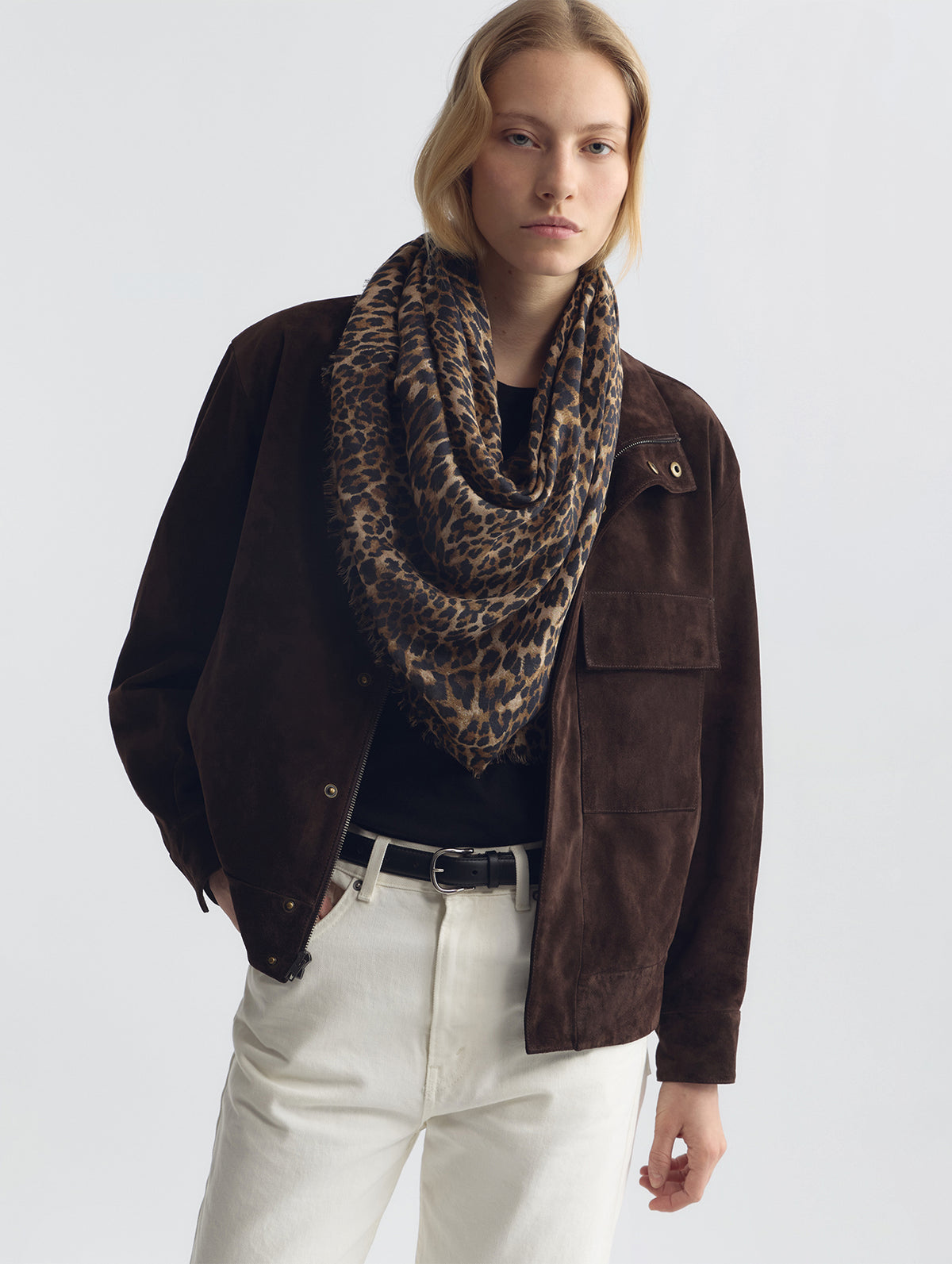 Cashmere Scarf in Vintage Leopard Print