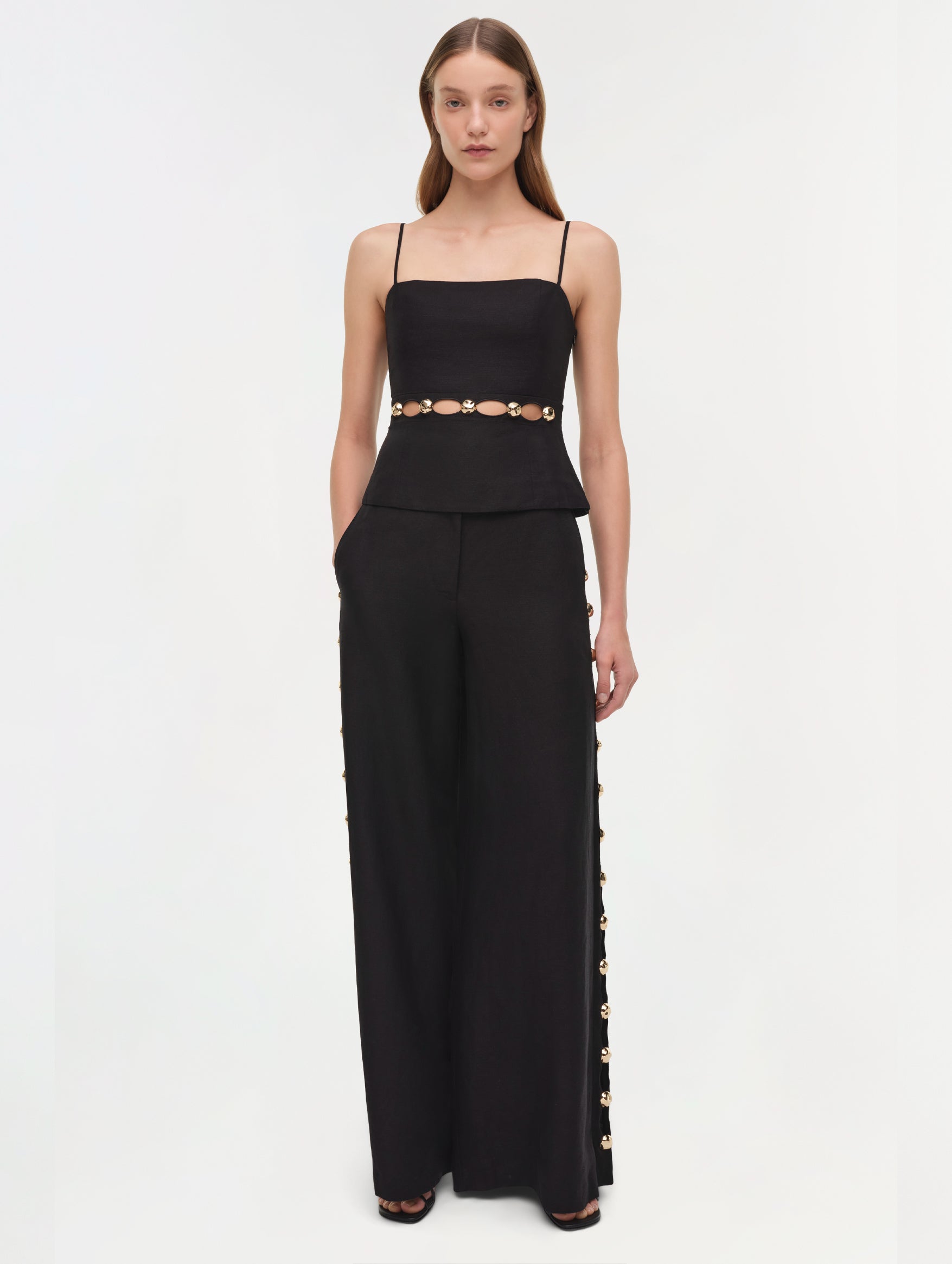 Cayman Wide Leg Pant in Black