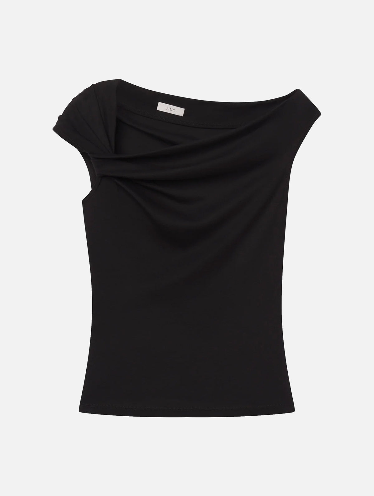 Cece Off-Shoulder Tee in Black