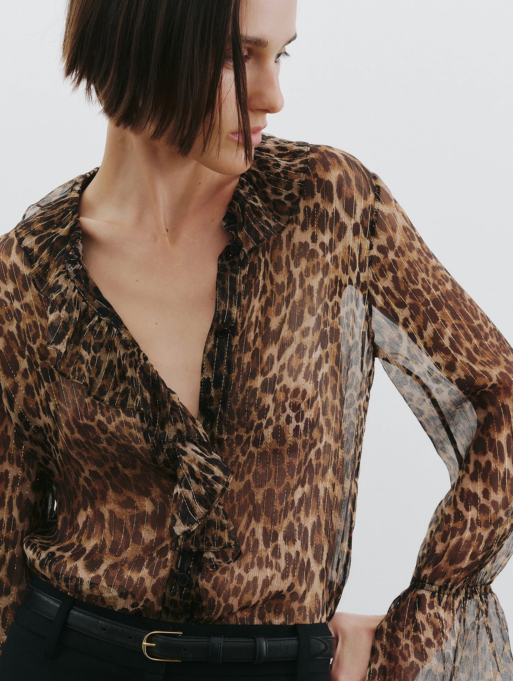 Cecily Shirt in Lurex Leopard