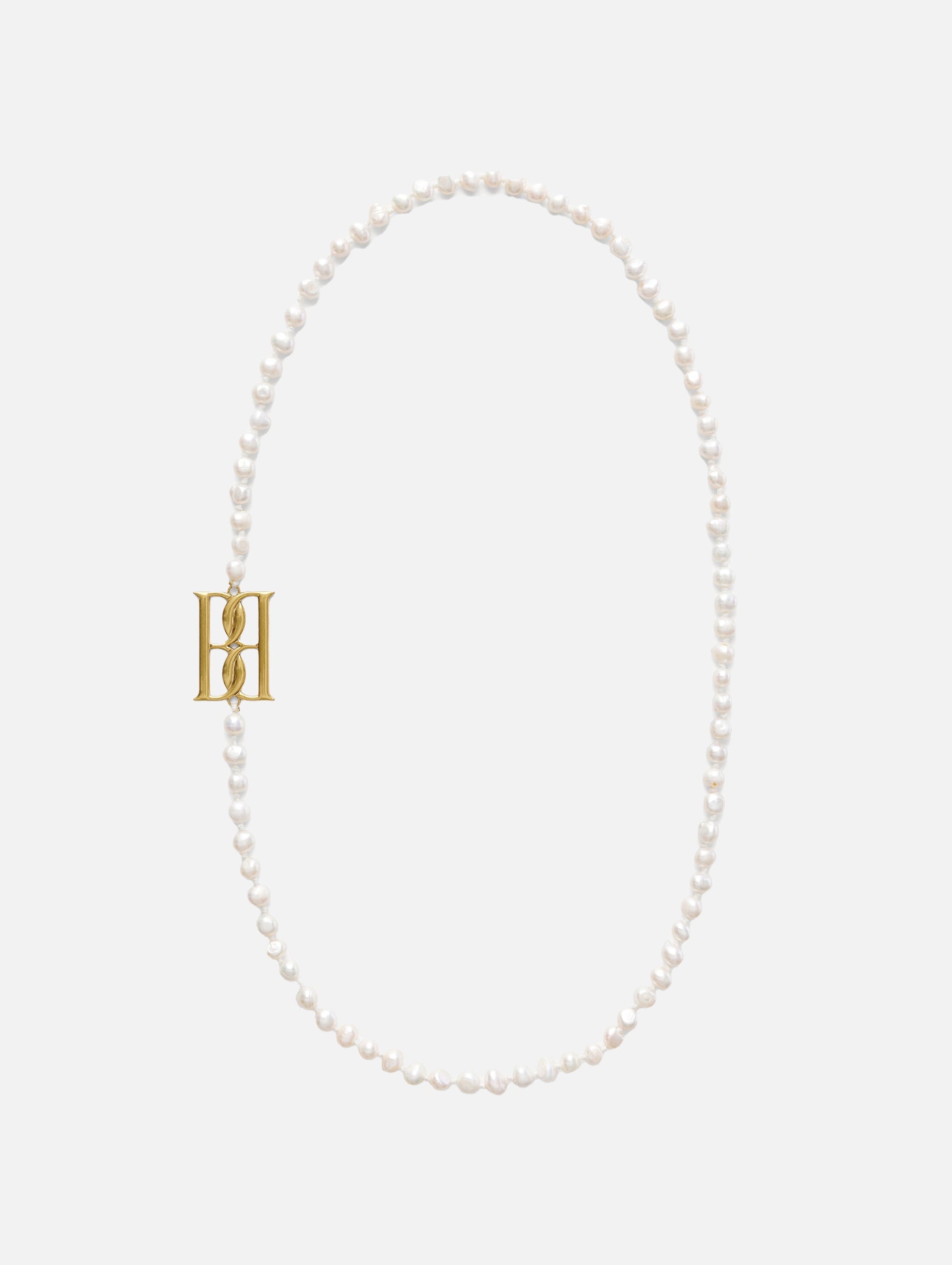 Chakallo Monogram Necklace in Soft White