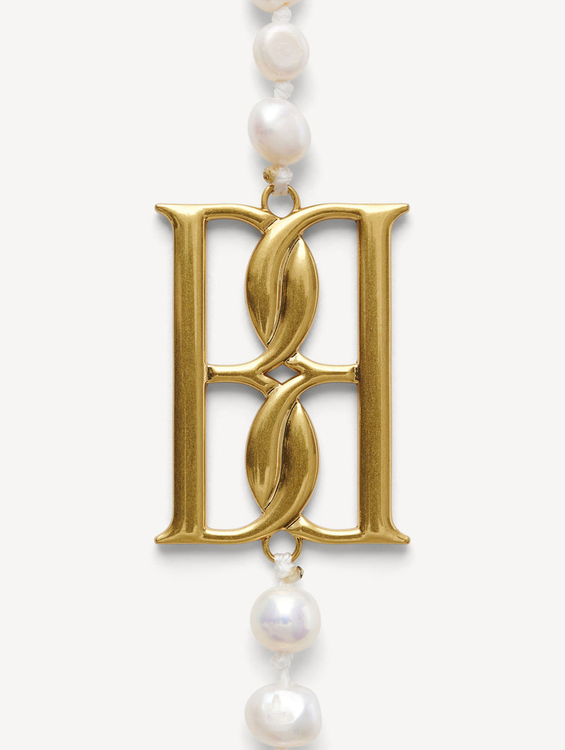 Chakallo Monogram Necklace in Soft White