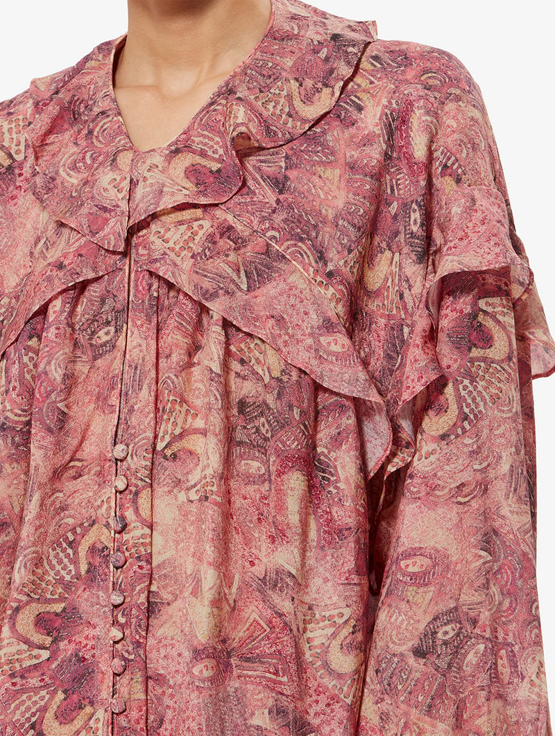 Charis Silk Blouse in Pink