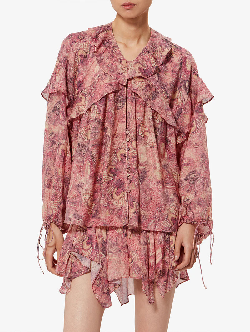 Charis Silk Blouse in Pink
