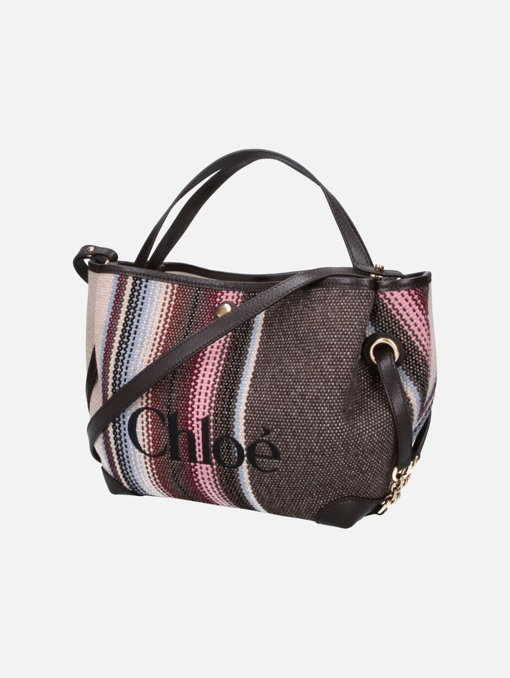 Small Chloé Clover Double Carry Bag in Kohl Brown