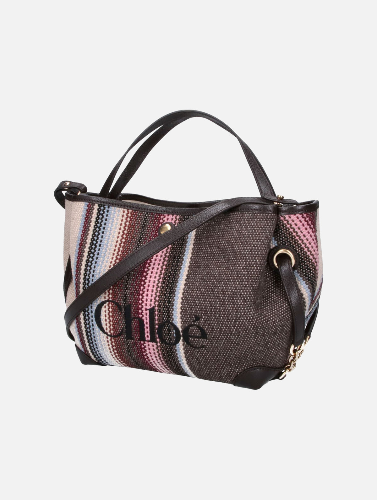 Small Chloé Clover Double Carry Bag in Kohl Brown