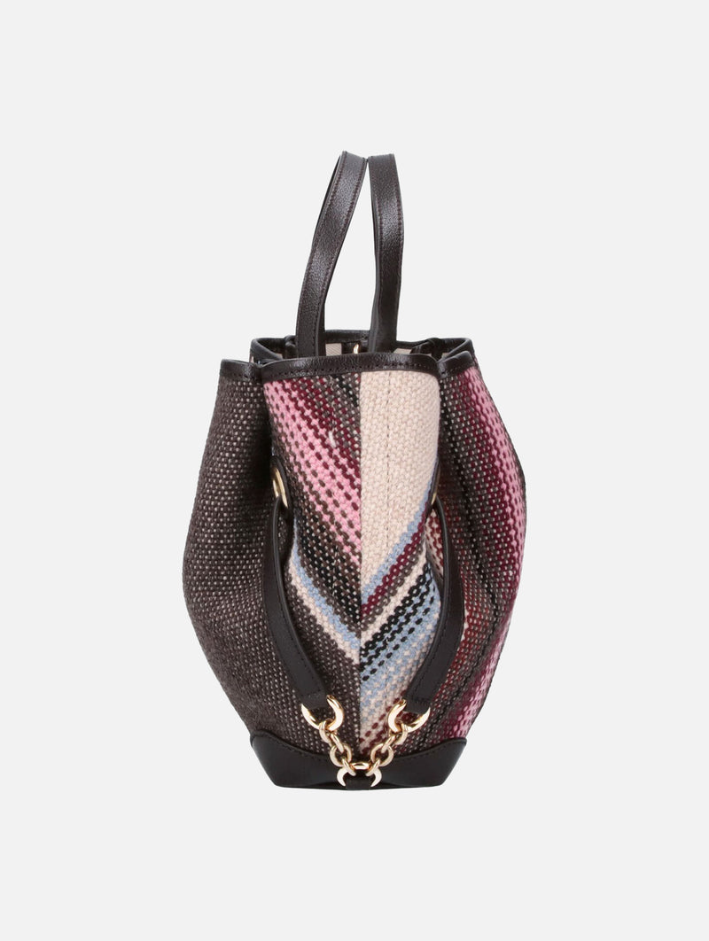 Small Chloé Clover Double Carry Bag in Kohl Brown