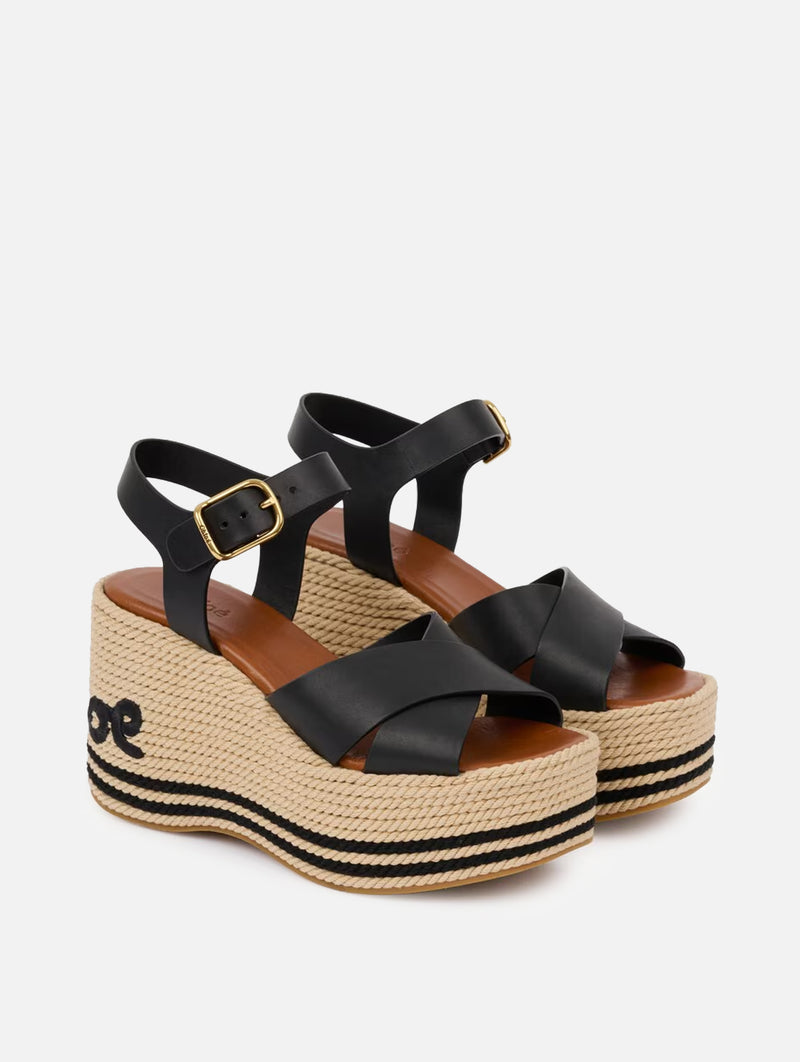 Chloé Sand Wedge Sandal in Black