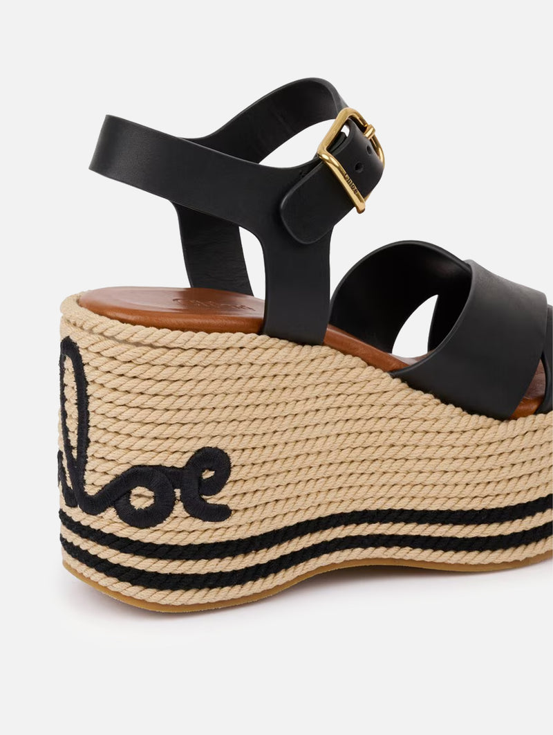 Chloé Sand Wedge Sandal in Black