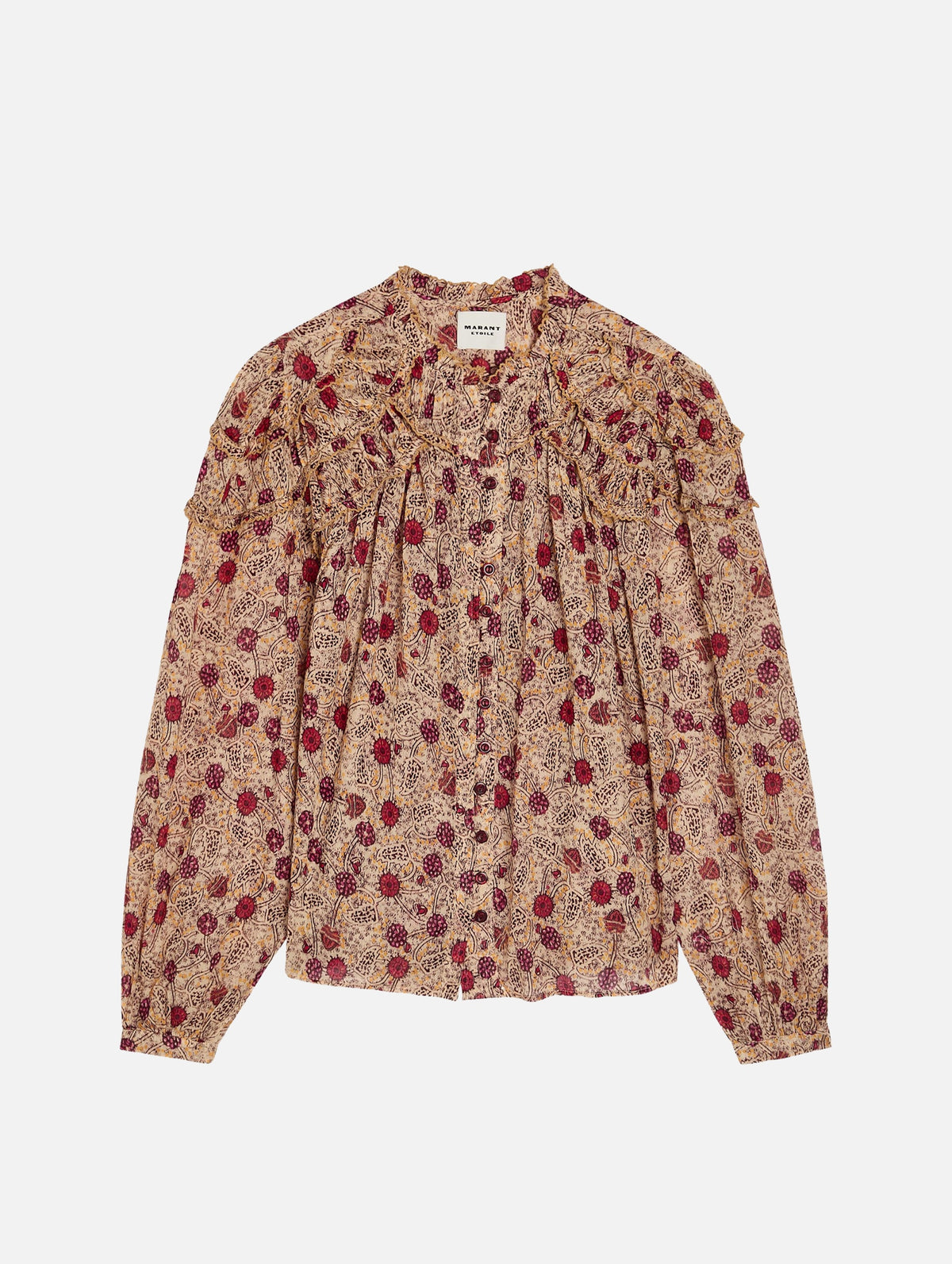 Christa Top in Ecru/Raspberry