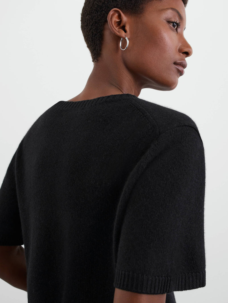 Oversized Cashmere T-Shirt in Black