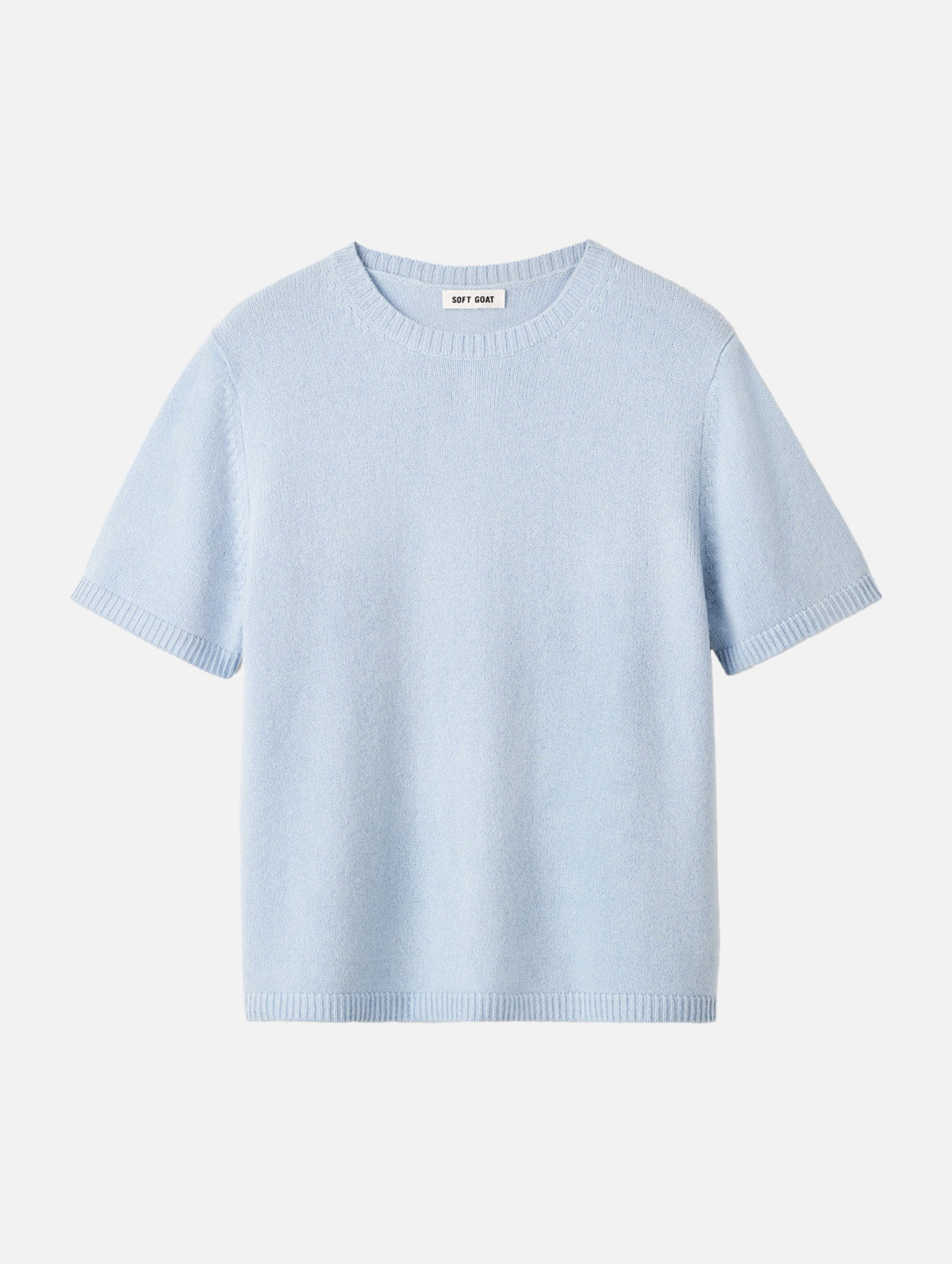 Chunky Cashmere T-Shirt in Light Blue
